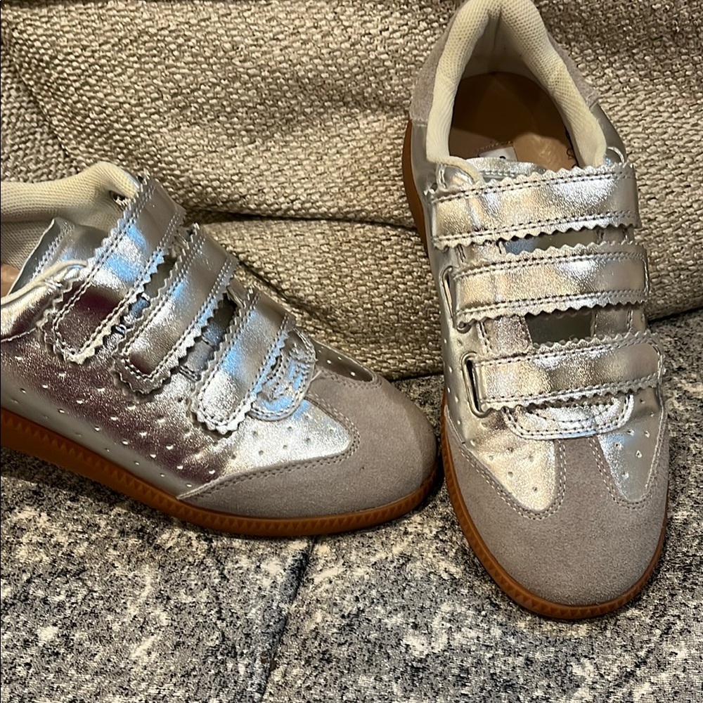 Steve Madden Silver Velcro Sneakers